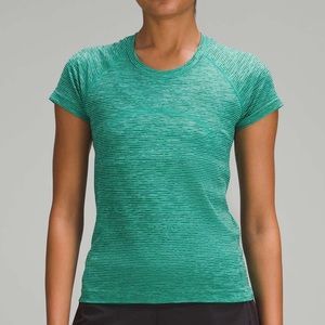 NWOT Lululemon swiftly tech kelly green stripe size 12
